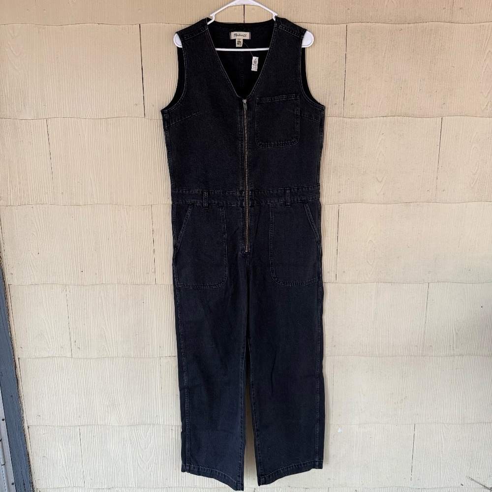 Madewell Black Sleeveless Denim Jumpsuit
